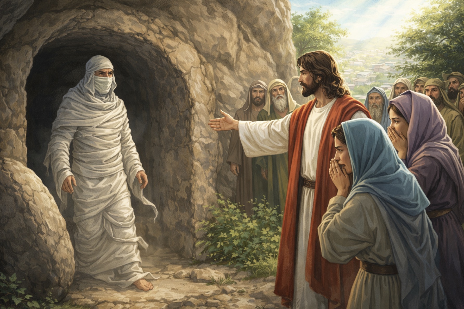 Jesus raises Lazarus